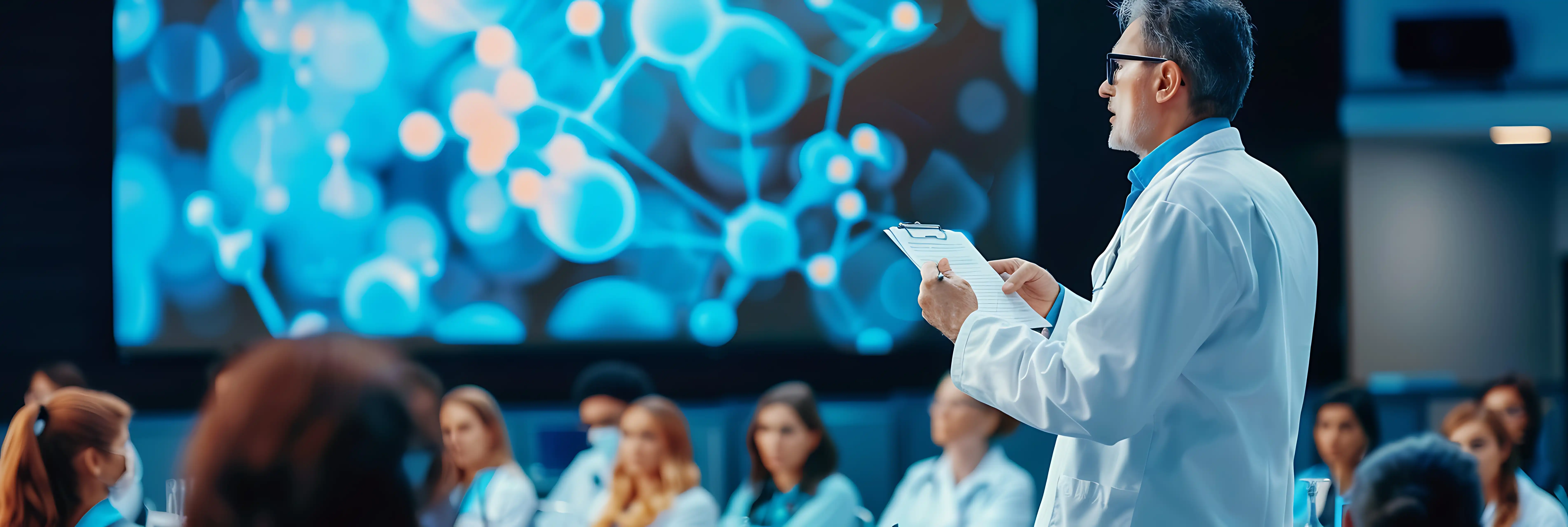 Scientific conference venue with attendees